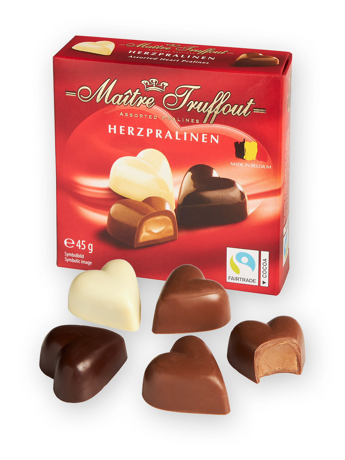 Belgische Herz-Pralinen