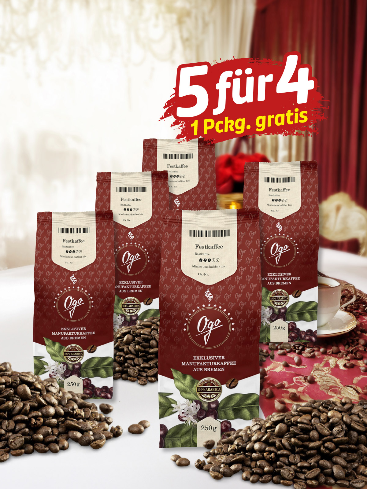 „5 für 4“ Festkaffee, Bohne