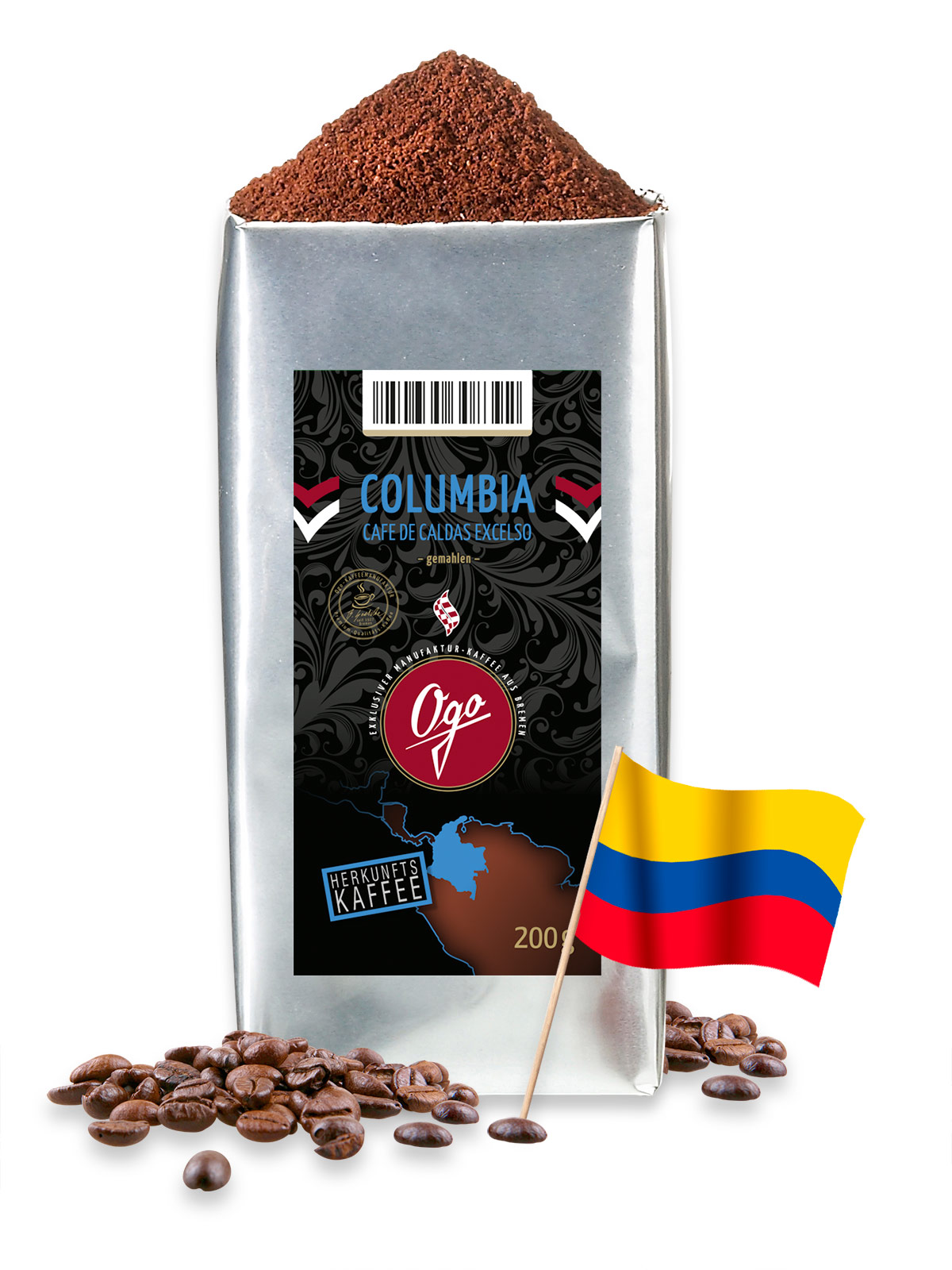 Columbia "Caldas Excelso", gemahlen