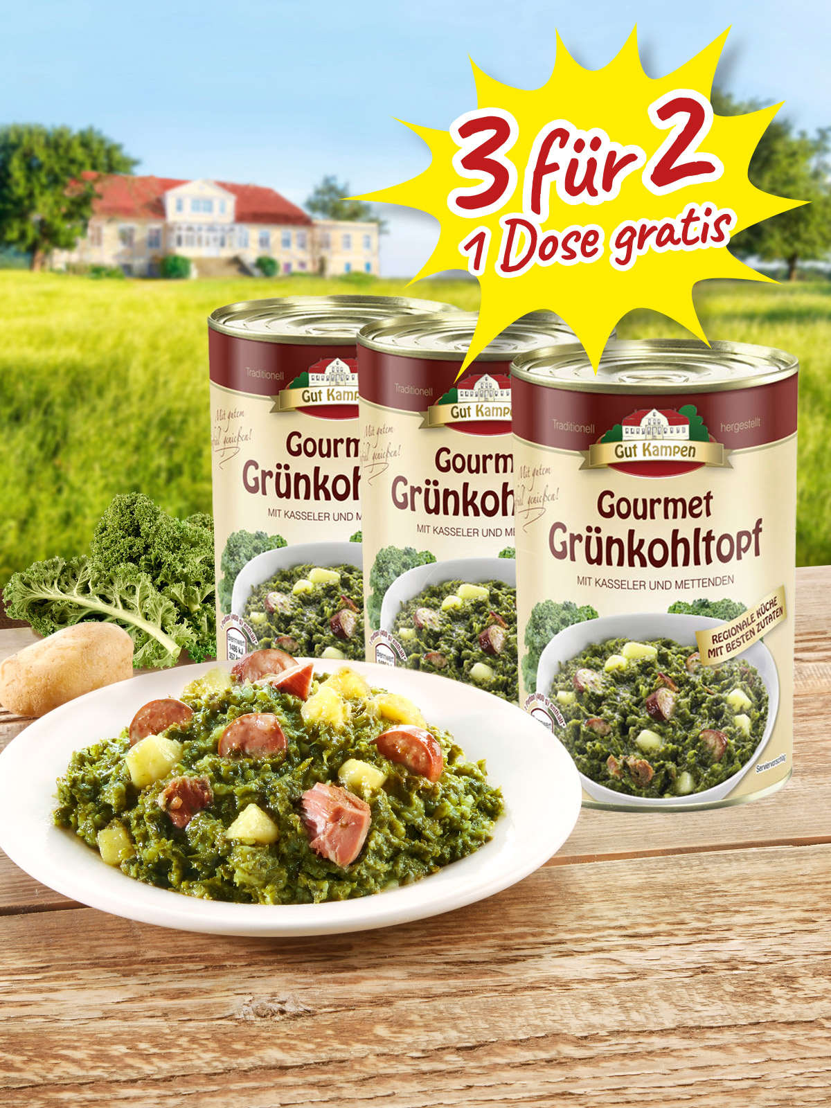 „3 für 2“ Gourmet Grünkohltopf