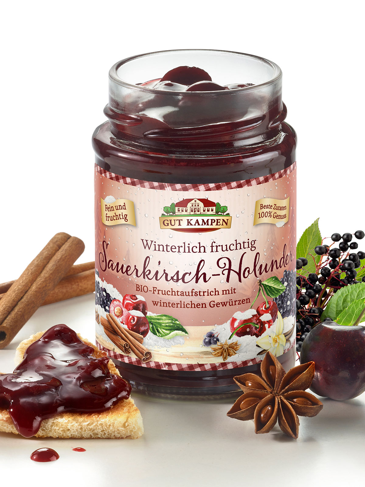 BIO Fruchtaufstrich Sauerkirsch-Holunder