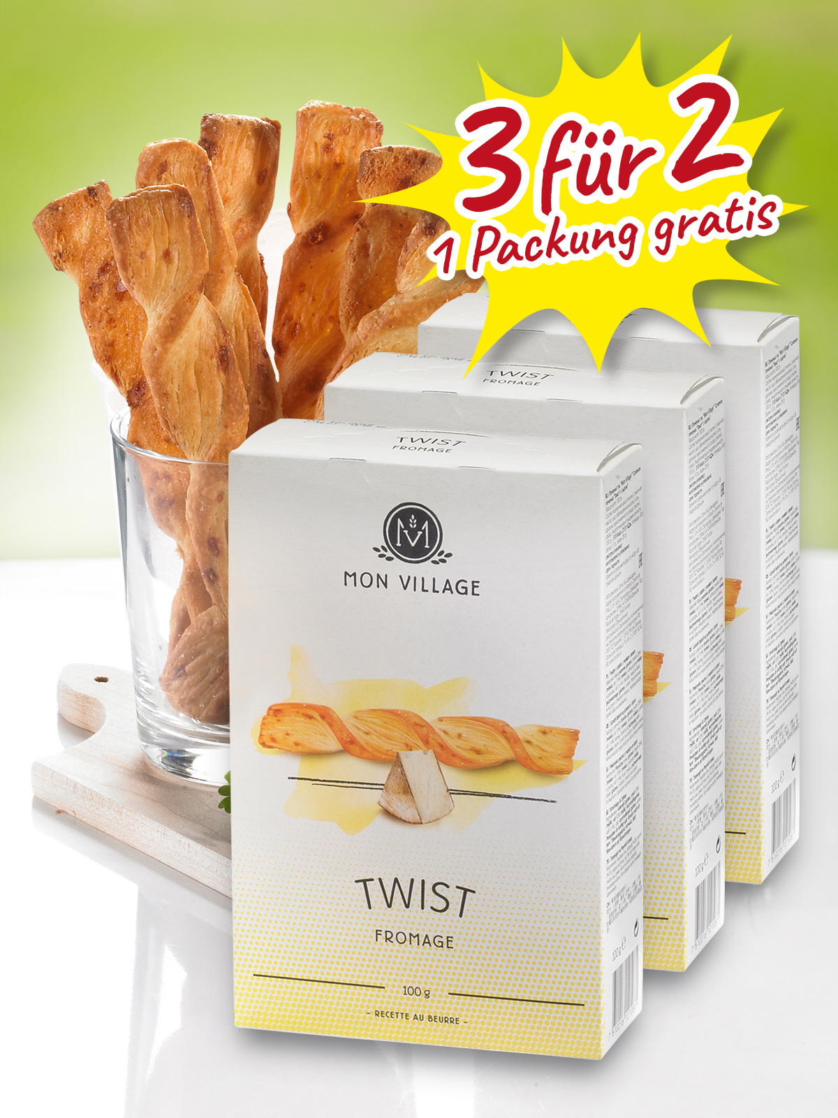 „3 für 2“ Käse & Butter Twist